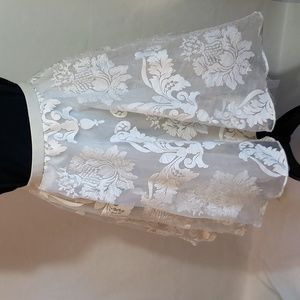 rare BARASCHI ANTHROPOLOGIE Emeline Tulle Skirt, Cream, 2P